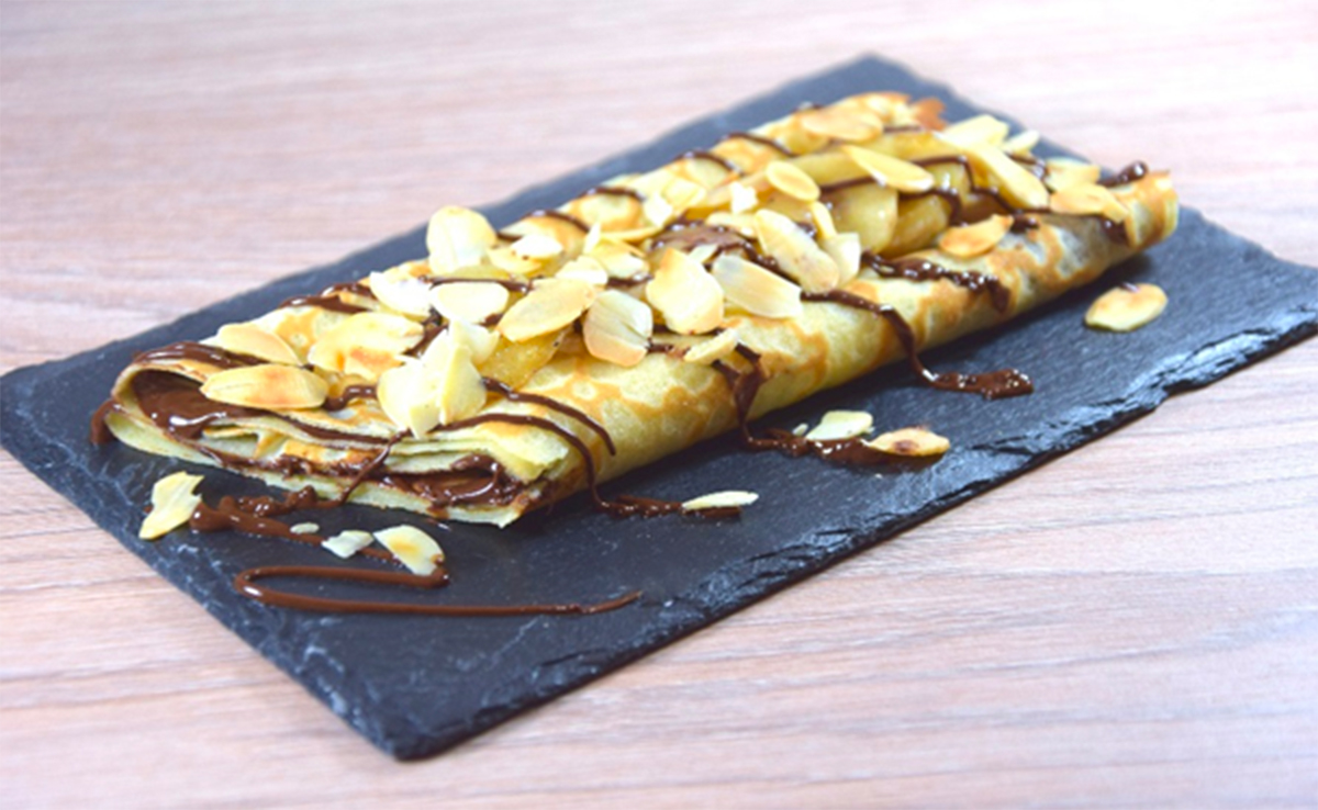 Crêpe chocolat-banane et amandes croustillantes – Bernard Jarnoux Crêpier