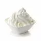 Chantilly sur fond blanc